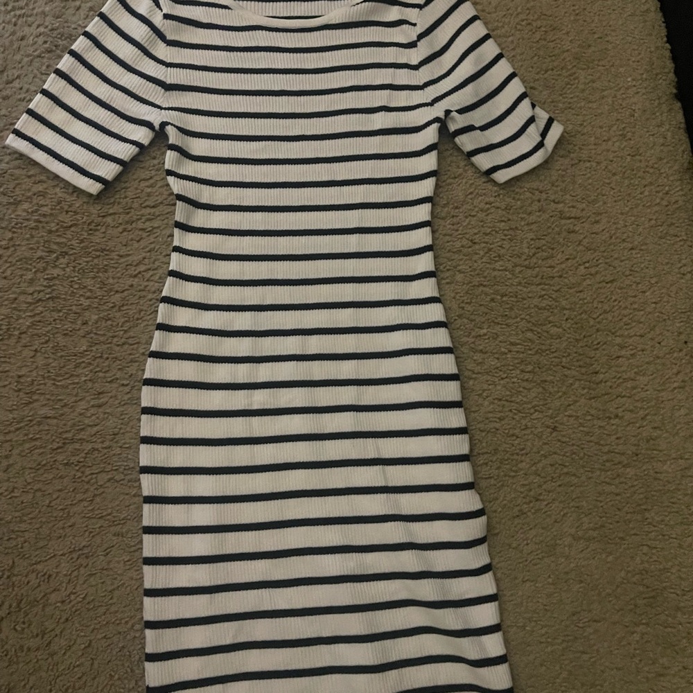 Striped Black and White Women's Dress